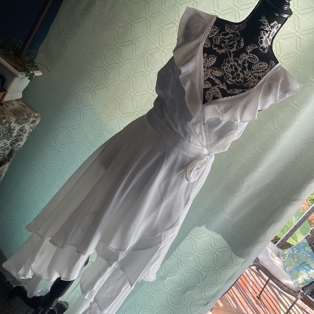 Sexy white wrap dress